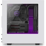 NZXT S340 Matte White Purple Mid Tower Case with 4 x NZXT 120mm Fans - Image 2