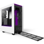 NZXT S340 Matte White Purple Mid Tower Case with 4 x NZXT 120mm Fans - Image 3
