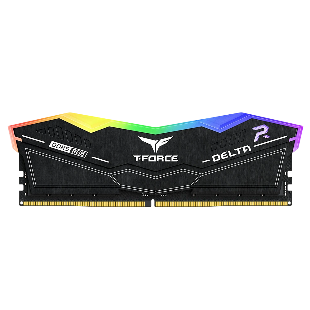 Team T-Force Delta Black RGB 16GB 6000MHz CL38 DDR5 with Intel XMP 3.0 and AMD Expo Support Desktop Memory Module Ram