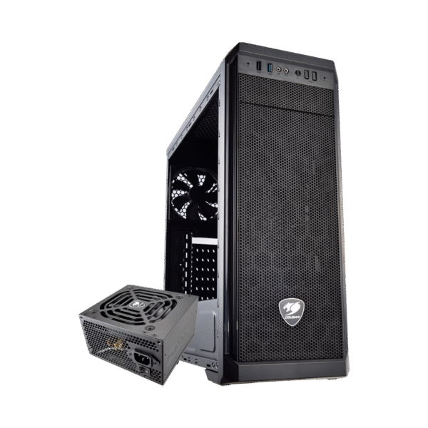 COUGAR MX330 MESH-G with 3-Fan Mid Tower Case + COUGAR VTC 500W Power Supply