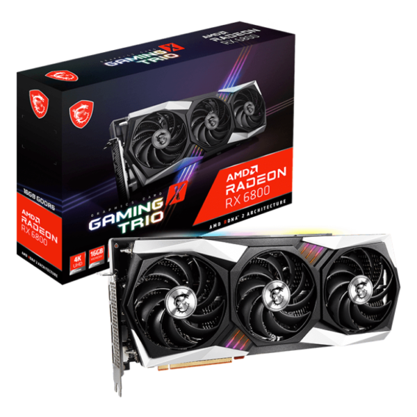 MSI AMD Radeon RX 6800 Gaming X Trio 16GB GDDR6 Gaming Graphics Card