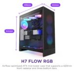 NZXT H7 Flow RGB White New Edition Gaming Case - Image 8
