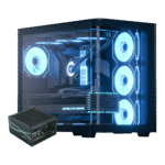 AEROCOOL P500C-G-BK-v1 Mid-Tower Case with 4xARGB Fans - Black + AEROCOOL LUX 750W 80+ Bronze (Dedicated)