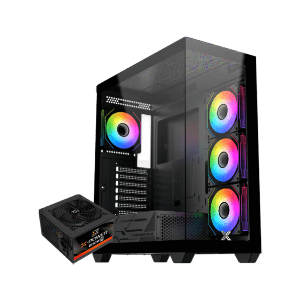 Xigmatek Blast 4XARGB Fan + X-Power 600W 80+ White Mid Tower Case