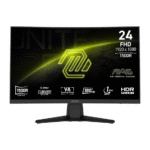 MSI MAG 244C 24 Inch, 180Hz, Curved Gaming Monitor, 1920 x 1080 (FHD), Adaptive-Synch, HDMI, DisplayPort, Speaker, 1ms, Black