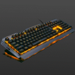 A8 Gaming Keyboard Membrane with Yellow/Orange LED Backlight - Image 5