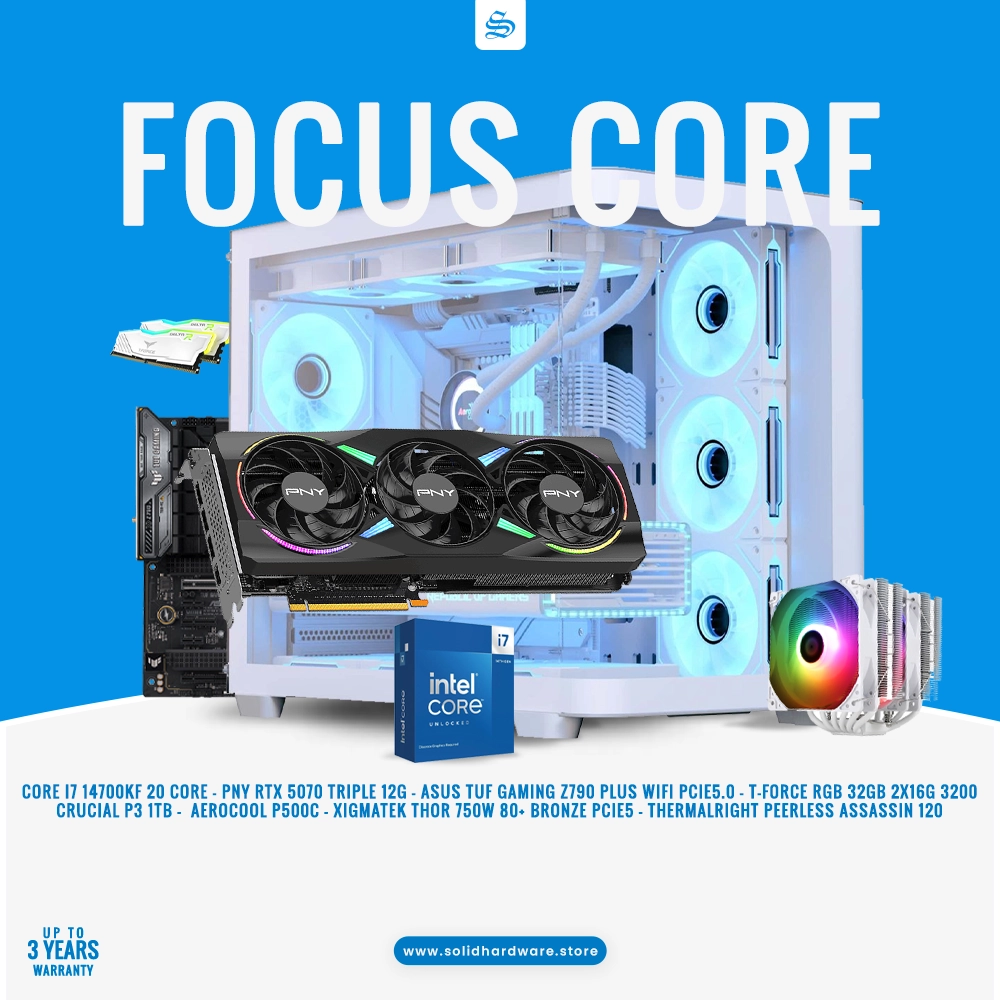 focus-core-14700k-5070 copy FOCUS CORE | CORE I7 14700KF + RTX 5070 12G - Image 1