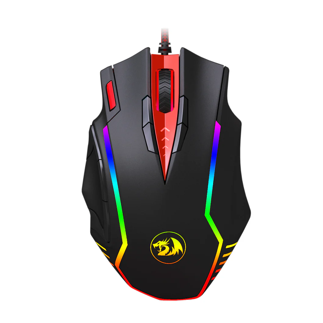 Redragon SAMSARA M902-RGB Gaming Mouse with RGB Color Backlit, 12,400 DPI Adjustable, High-Precision Sensor, 13 Programmable Buttons, 2.4gx8 pieces weight tuning set