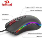 Redragon M711-2 Cobra Gaming Mouse with 16.8 Million RGB Color Backlit, 12,400 DPI Adjustable, Comfortable Grip, 7 Programmable Buttons - Image 2
