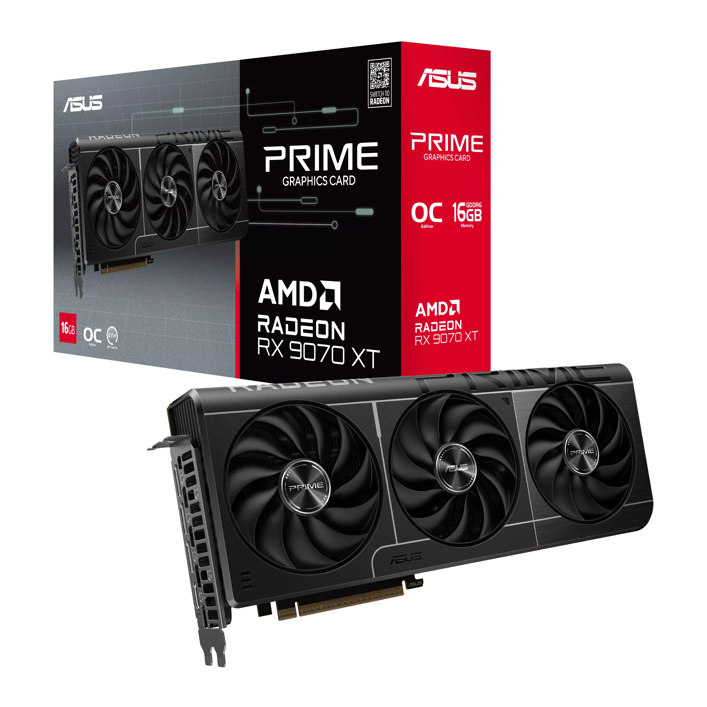 ASUS PRIME Radeon RX 9070 XT 16GB GDDR6 OC Edition AMD Graphics Card