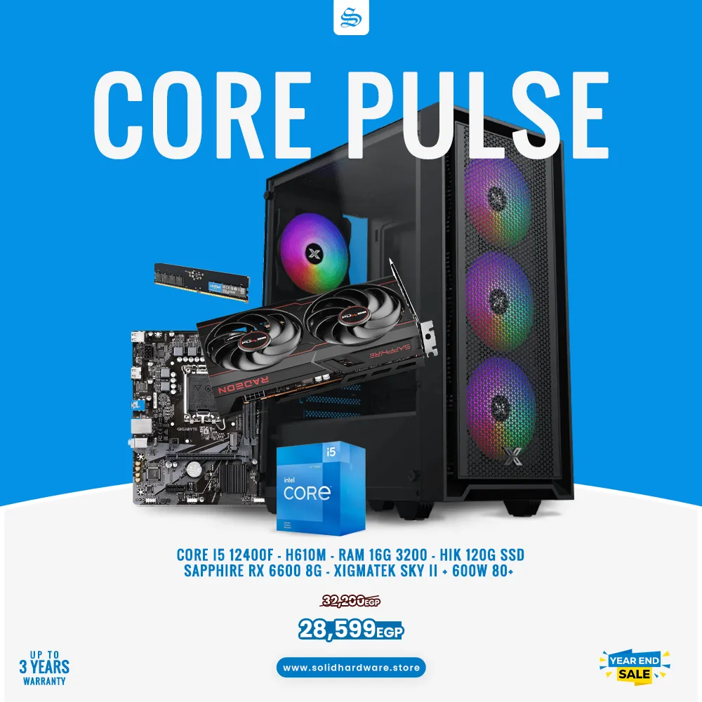 CORE PULSE | CORE I5 12400F + RX 6600 8G