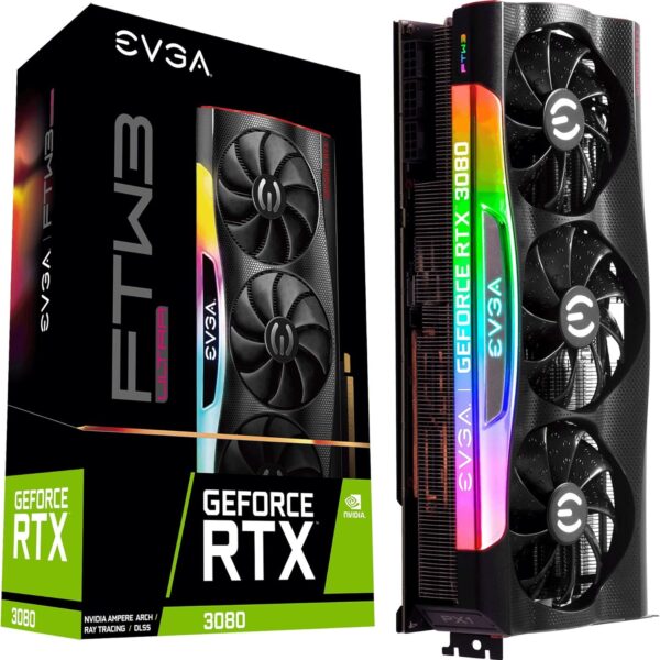 EVGA RTX 3080 FTW3 ULTRA GAMING 10GB GDDR6X, iCX3 Technology, ARGB LED, Metal Backplate NVIDIA Graphics Card
