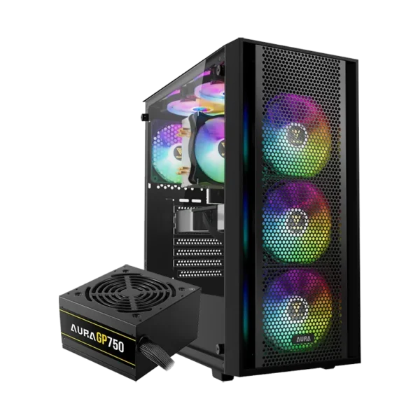 GAMDIAS AURA GC2 Elite 4FANS ARGB + AURA GP750 750W Power Supply