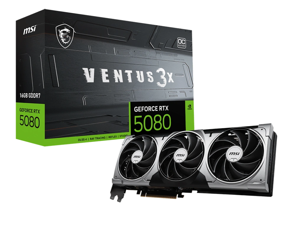 MSI GeForce RTX 5080 16G VENTUS 3X OC NVIDIA Graphics Card