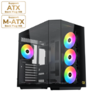 XIGMATEK CUBI II Type C ARGB 7xARGB Fans Gaming Case + XIGMATEK THOR T850M V3 750W 80+ Bronze ATX 3.1 PCIE 5.1 Full Modular Power Supply