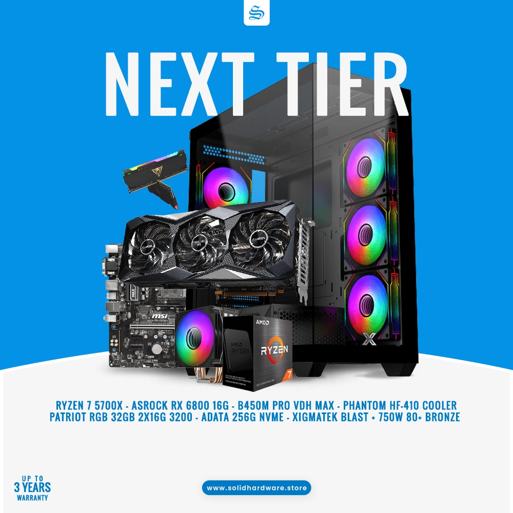 NEXT TIER | RYZEN 7 5700X + RX 6800 16G