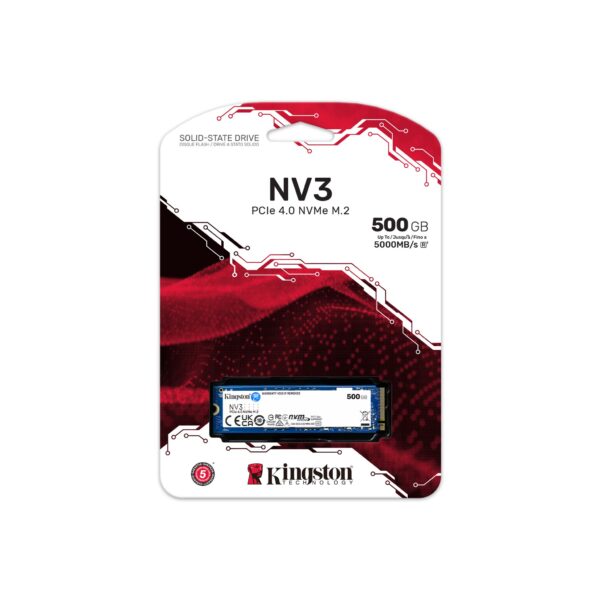 Kingston 1TB NV3 3D NAND PCIe 4.0 Gen 4x4 Up to 6000 MB/s NVMe Internal Solid State Drive SSD