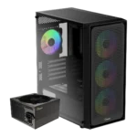 Ocypus Gamma C50 Black ARGB 4-Fans Mid Tower Case + Ocypus Gamma P650 650W 80+White
