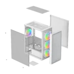 Ocypus Gamma C50 White ARGB 4-Fans Mid Tower Case + Ocypus Gamma P650 650W 80+White - Image 4