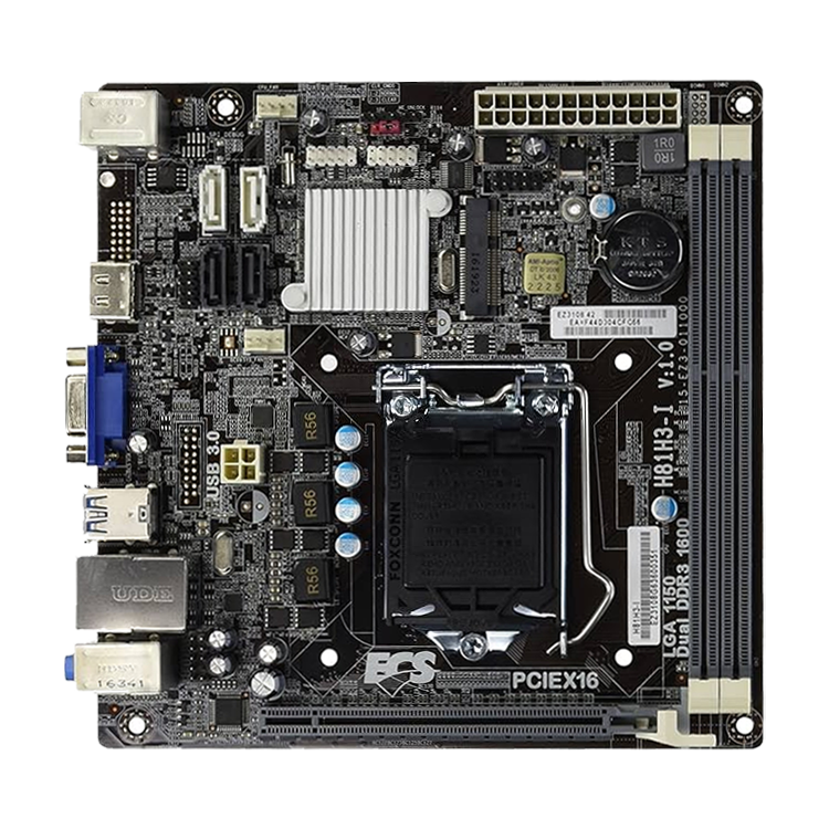 ECS H81H3-I Motherboard – LGA1150, Intel 4th Gen, HDMI, DDR3, SATA III, USB 3.0, Mini ITX