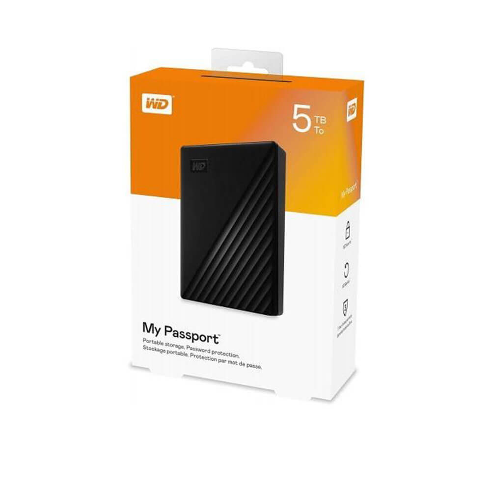WD Western Digital 5TB My Passport External Hard Drive USB 3.0-WDBPKJ0050BBK