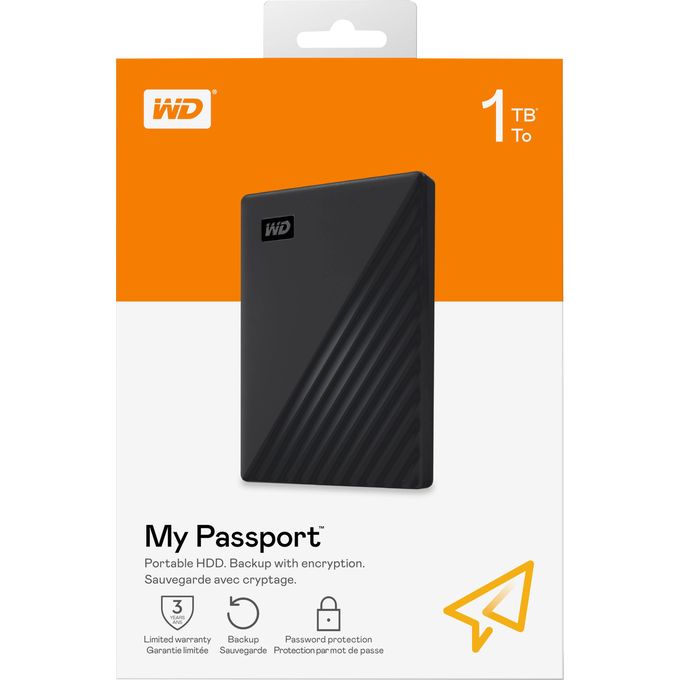WD Western Digital 1TB My Passport External Hard Drive USB 3.0-WDBYVG0010BBK