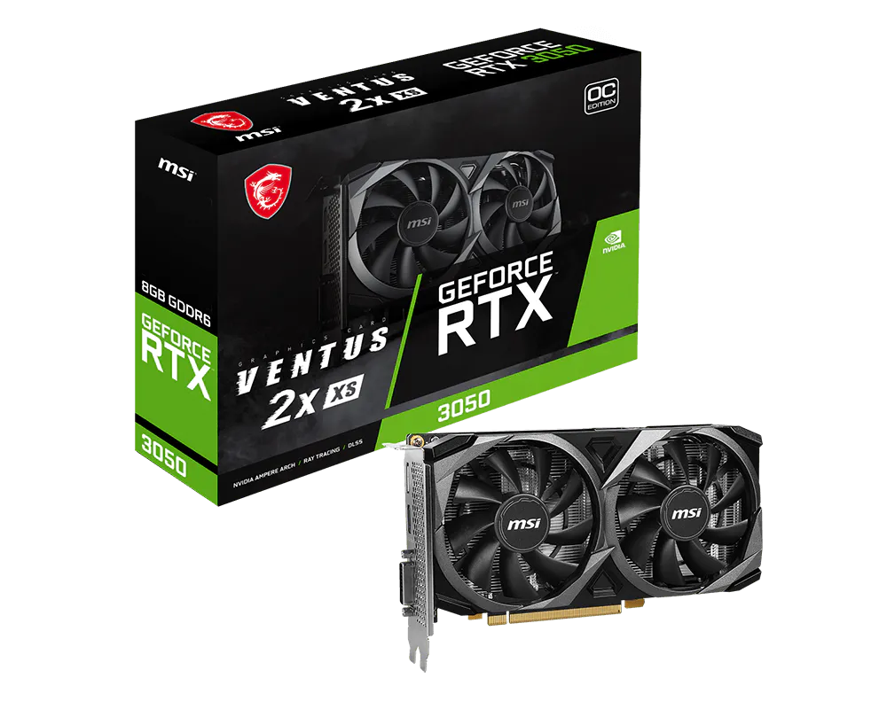 MSI GeForce RTX 3050 Ventus 2X XS OC 8GB GDDR6 NVIDIA Graphics Card