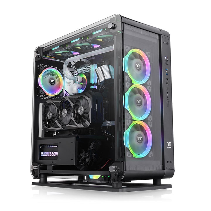 THERMALTAKE Core P6 Tempered Glass Mid Tower Case + 7 XIGAMTEK STARZ X22A 120mm PWM ARGB Fan
