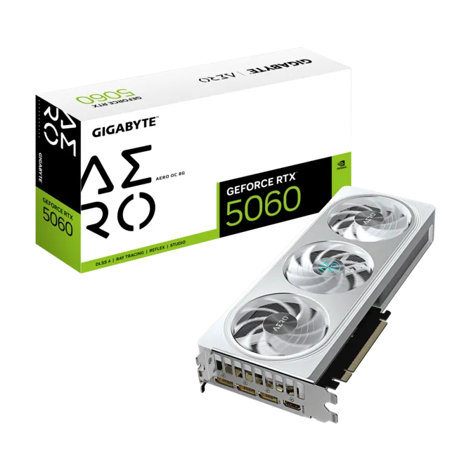 GIGABYTE GeForce RTX 5060 AERO OC 8G GDDR7 NVIDIA Graphics Card