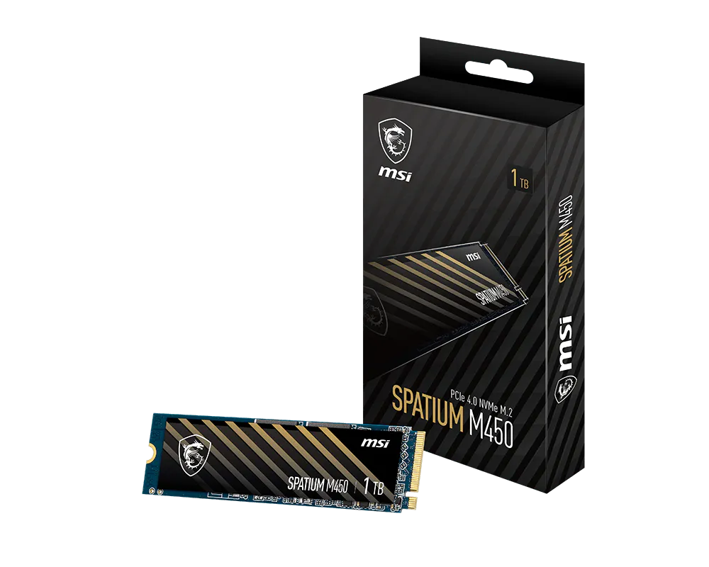 MSI SPATIUM M450 1TB NVME 3D-NAND PCIe Gen4x4 M.2 2280 M.2 SSD