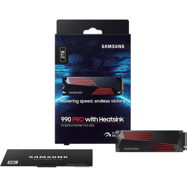 SAMSUNG 990 PRO with Heatsink 2TB PCI-E Gen 4.0 NVMe V-NAND SSD (Read 7450MB/s - Write 6900MB/s)
