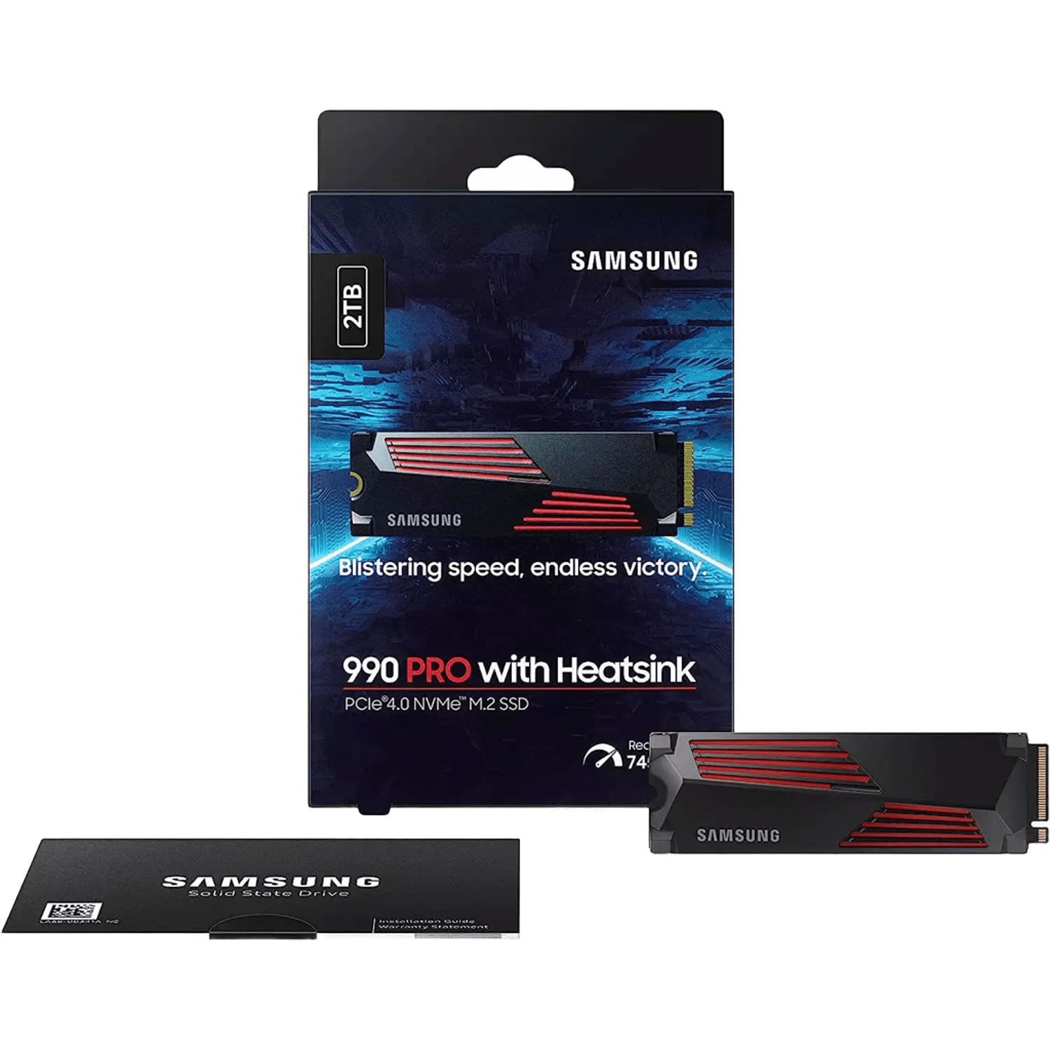 SAMSUNG 990 PRO with Heatsink 2TB PCI-E Gen 4.0 NVMe V-NAND SSD (Read 7450MB/s - Write 6900MB/s)